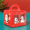 Gift Wrap 24Pcs/Lot Christmas Apple Box With Handle Portable Boxes For Packaging Candy Cookies Chocolate Xmas S