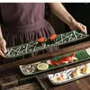 Piatti da 17 pollici set per la cena e piatti creativi piastre di ceramica rettangolare dipinte giapponese sushi decorativo