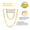 RINNTIN SC39 14K Plated Paperclip Link Chains Jewelry Chunky 925 Sterling Silver Gold Chain Necklace for Women Men Girls