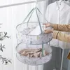 Hangers 1-2-Layer Large Air The Clothe Basket Folding Bra Drying Clothes Net Storage