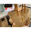 Ysllbag 23ylsy New Beach Bag Rattan Casual Capacidade Totes Designer Wicker Woven Women Bolsa Bolsas Summerbeach Bali Squilhas de palha