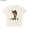 Trend için Rhude High End Tasarımcı T-Shirts Tiger High Street Hip Hop Gündelik çok yönlü pamuklu Çift Kısa Kollu T-Shirt Erkek Moda 1: 1 Orijinal Etiketler