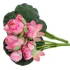 Fleurs décoratives 2 pcs simulation florale Décoration de lotus fausse fleur de plante fleur vive verte artificielle mariée