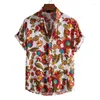 Men's Casual Shirts Hawaiian Oversized Shirt Fashionable Clothing With Leopard Print Spots Very Model On Shelves