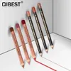 Läpppennor QiBest Lipstick 2pc/Set Matte Lipstick Pencil med läppstift Tatuering Pen Trähandtag Vattentät Hållbar naken Läppstift QB026 D240510