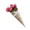 Kwiaty dekoracyjne sztuczne mini spaper opakowanie kwiat Kraft Paper owijanie kwiaciarni bukiet upadek na dekorację w wazonie