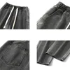 Men's Jeans Spring Solid Color Men Baggy Straight Versatile Trendy American Wash Fashion Loose Wide Leg Denim Pants