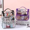 Sacchetti cosmetici 2024 WC e borsa per il trucco per donne con grande aspetto di alta capacità in PVC trasparente portatile