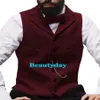 2020 mody wełny kamizelki pana młodego Farm Wedding Vintage Brown Tweed Slim Fit Made Men Attire Party Groomsman Vest PROM 9 Kolory 275W