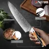 Damascus Kitchen Knife 67-Layer Japanese VG10 Steel Chef's Knife, Cleaver Knife,Santoku Knife, Boning Knife