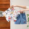 Set di abbigliamento abiti da bambino estivo 2024 abiti boutique per bambini per bambini camicie a maniche corte e pantaloncini