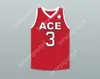 Custom Nay Mens Youth/Kids Ricegum 3 Ace Family Charity Red Basketball Jersey Top Top S-6XL Cucite S-6XL