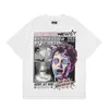 Street Graffiti Print Tshirts Summer Harajuku Tee Y2K Vêtements Vintage Black Loose Men surdimension