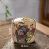 Emaille Ceramic Aufbewahrungsglas mit Deckel kreativer handbemalter Dekorationsdichtung Tee Kanister Modernes Wohnzimmer Desktop Süßigkeiten Gläser 240510