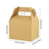 Geschenkverpackung 5pcs Kraftpapier Kuchenboxen weiße braune Süßigkeitenpacktaschen Hochzeitsbevorzugungen Box für Geburtstagsfeier Weihnachtsbedarf