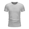 Camisetas masculinas Camiseta de algodão de verão Moda de manga curta esbelta