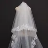 Catedral de renda de véus de noiva 2 camadas véu de casamento 3 metros 2t Face com acessórios de blusher de pente 284f