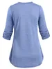 Женские футболки с голубыми топами с длинным рукава