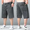 Hommes plus taille jeans court pantalon denim short droit coupant l'été 240429