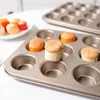 Bakvormen niet -stick mini muffin vormen gemakkelijk afgifte pannen cake koolstofstaal materiaal geschikt voor klein