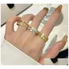 Pierścienie Wysokiej jakości 925 Sterling Sier Sier Honeycomb Bee My Love Ring Women Women French Fashion Light Luksusowa marka biżuterii Prezenty D Ott4o