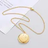 10PcsLot Flower Pattern Round Po Frame Pendant Necklace Mirror Polish Stainless Steel Memorial Locket Chains7201358