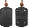 Collier pendentif carré quantique bijoux de corde de coton noir