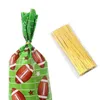 Enveloppe cadeau 50pcs Sacs de style de style rugby Cookie Cuisine Popcorn Emballage d'anniversaire TrawString Boys Faven Plev.