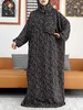 Etniska kläder Ny muslimsk bomull Abaya för kvinnor Ramadan Bön Dubai Turkiet Mellanöstern Femme Robe Floral Loose African Dress Scarfs Joint T240510