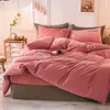 Bedding Sets 3pcs Velvet Duvet Cover Set (1 2 Pillowcase Without Core) Solid Color Autumn And Winter Soft Warm