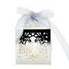 Enveloppe-cadeau 50 / 100pcs Boîte à croix blanche laser pour le mariage baby shower baptême Communon d'anniversaire décor décor de bonbons