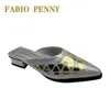 Slippers European et American Fashion Gold Triangle Sequins Party Femme confortable Chaussure à talons