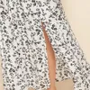 Women Summer Plus Size Dress Chest Wrapped Short Sleeve Split Flowy Hem Off Shoulder Print Maxi Boho Streetwear 240418