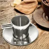 Tazze di caffè in acciaio inossidabile con tazze piatti latte tè pomeridiano bevande bevande
