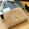 NIEUWE HOGE KWALITEIT Designer tas Woman Fashion Shell Bag Handtas Goud Label Logo Zipper Opening en Sluiting Ingebouwde gesp Bas Koe Lederen schoudertas Crossbody Body