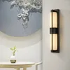 Wall Lamp Natural Marble Home Decoration Background Light Fixture Gold Black Brass Bedroom Bedside YX123TB
