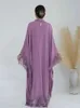 Roupas étnicas Ramadã Eid Palestina Tassel Batwing Abaya Dubai Luxo 2024 Vestidos africanos de Kaftan árabe para mulheres Vestido muçulmano KA T240510