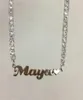 Имя на заказ 4 -мм теннисная цепочка Namplate Rose Tennis Choker Cz Bling Bling Hip Hop Cubic Diewelry для подарочного 4759151