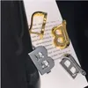 Örhängen designer för kvinnor 14k guldpläterade dingle örhängen bokstav hoop män trendiga eleganta koreanska smycken gåvor