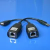 2PCS USB -RJ45 LAN Advension Adapter Extender Over Cat5 RJ45 Cat6 Patch Bed Black Networking Accessories