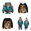 Famille Matching Tenues Vêtements Childrens Big Kids Fall / Hiver Mignon chien Imprimement numérique Privorat Cabinage Boys and Girls Vestes Drop de Dhtyj