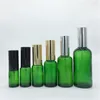 収納ボトル5ml 10ml 15ml 20ml 30ml 50ml 100ml空の緑のガラススプレーボトル香水容器補充可能な化粧品アトマイザー