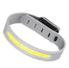 Elastic Headlamp LED Running Light with 230° Wide Lighting Rechargeable Wristband lights with Silicone Strip for Sports Flashing Safety Armband