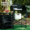 Camp Meubles Camping Table de cuisine avec armoire de rangement Organisateur Pliant Station de pique-nique Bureau de cuisine Moving
