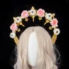 Вечеринка снабжает двухстороннее мари -богиня Halo Crown Boho в стиле волосы венок цветочный головной убор для свадебного фестиваля POS