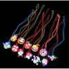 Collana lampeggiante Decorazioni di luce Christmas Up Children Glow Up Cartoon Babbo Natale Pendente Pendente Led Toys Supplies CPA4603 907