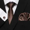 Neckkrawatte Set Herren Binde Bine Black Massive Palid Seide Klassische Krawatte+Hanky+Manschettenknöpfe für Männer Business und Hochzeitsfeier 145*7,5 cm