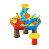 Песочный стол для воды на открытом воздухе садовый песочницы Set Table Childrens Summer Beach Toys Beach Games Interactive Toys 240429