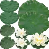 Decorative Flowers Lotus Pond Floating Artificial Lily Leaves Water Leaf Pad Realistic Pool Pads Ornament Fake Foam Aquarium Lifelike Decor