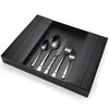 Ensembles de vaisselle 30pcs Royal Cutlery Set avec boîtier à couteaux Spoon Fork Inneildless Steel Flacware for Home Restaurant Party Gift